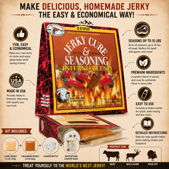 Hi Mountain seasoning and cure packets with shaker bottle for easy mixing benefit