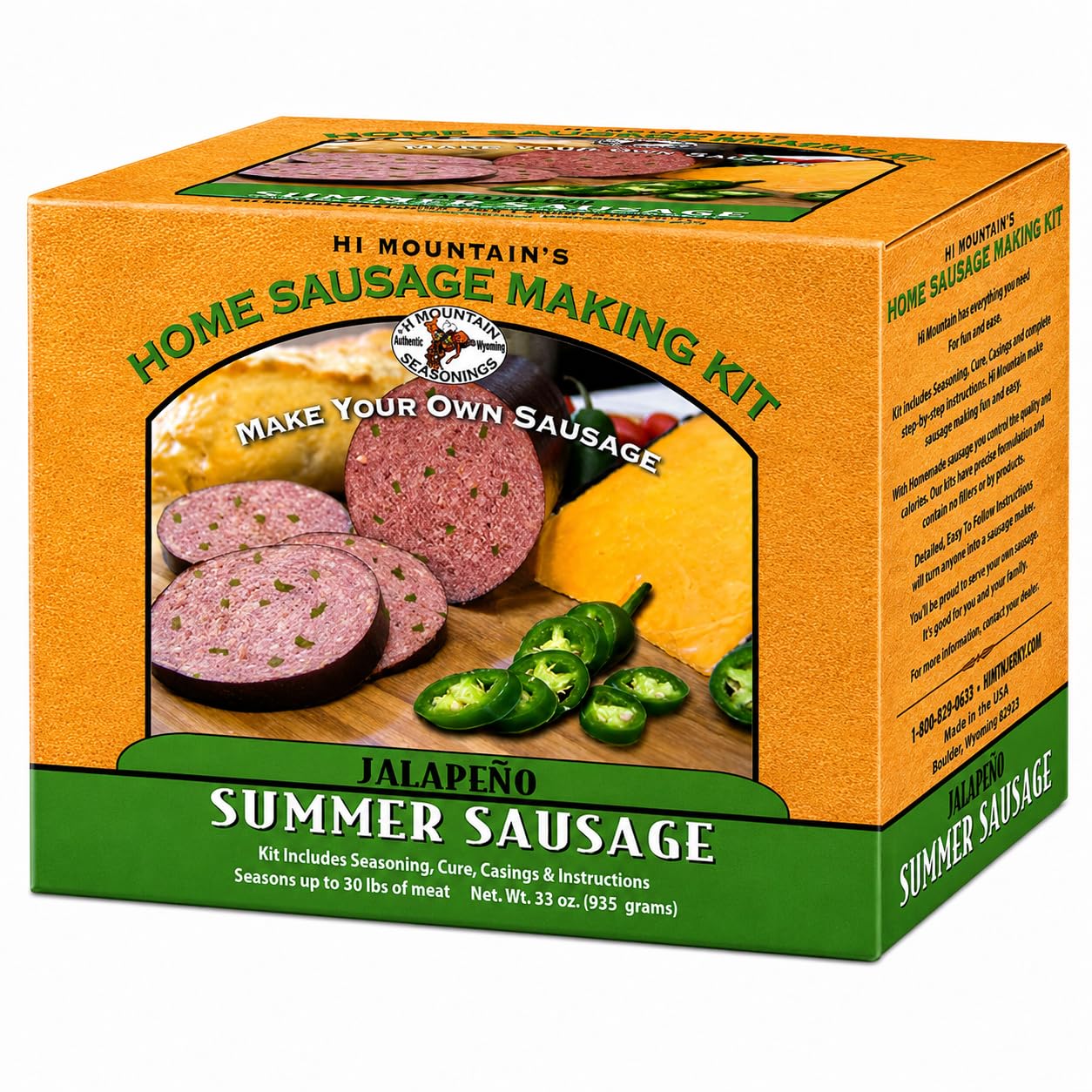 Hi Mountain front packaging showing kit contents and jalapeño flavor benefit