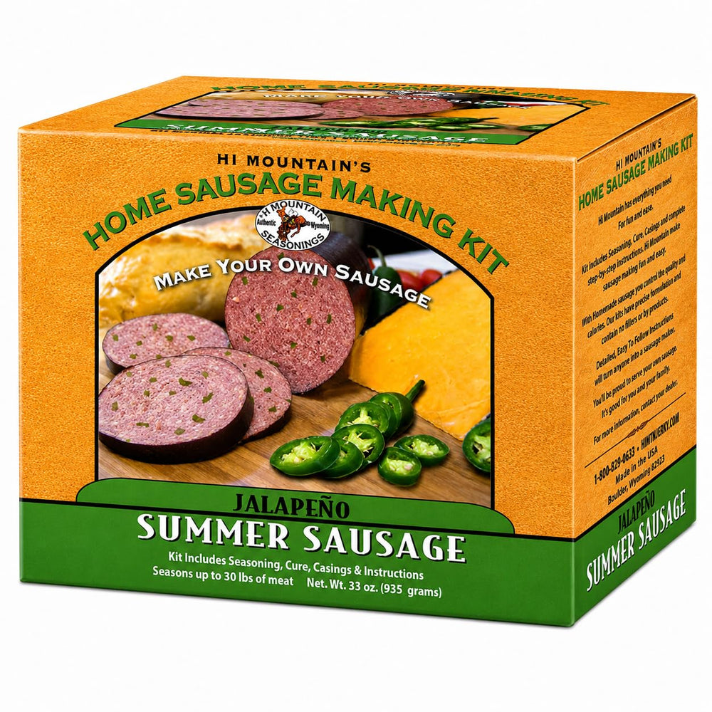 Hi Mountain front packaging showing kit contents and jalapeño flavor benefit