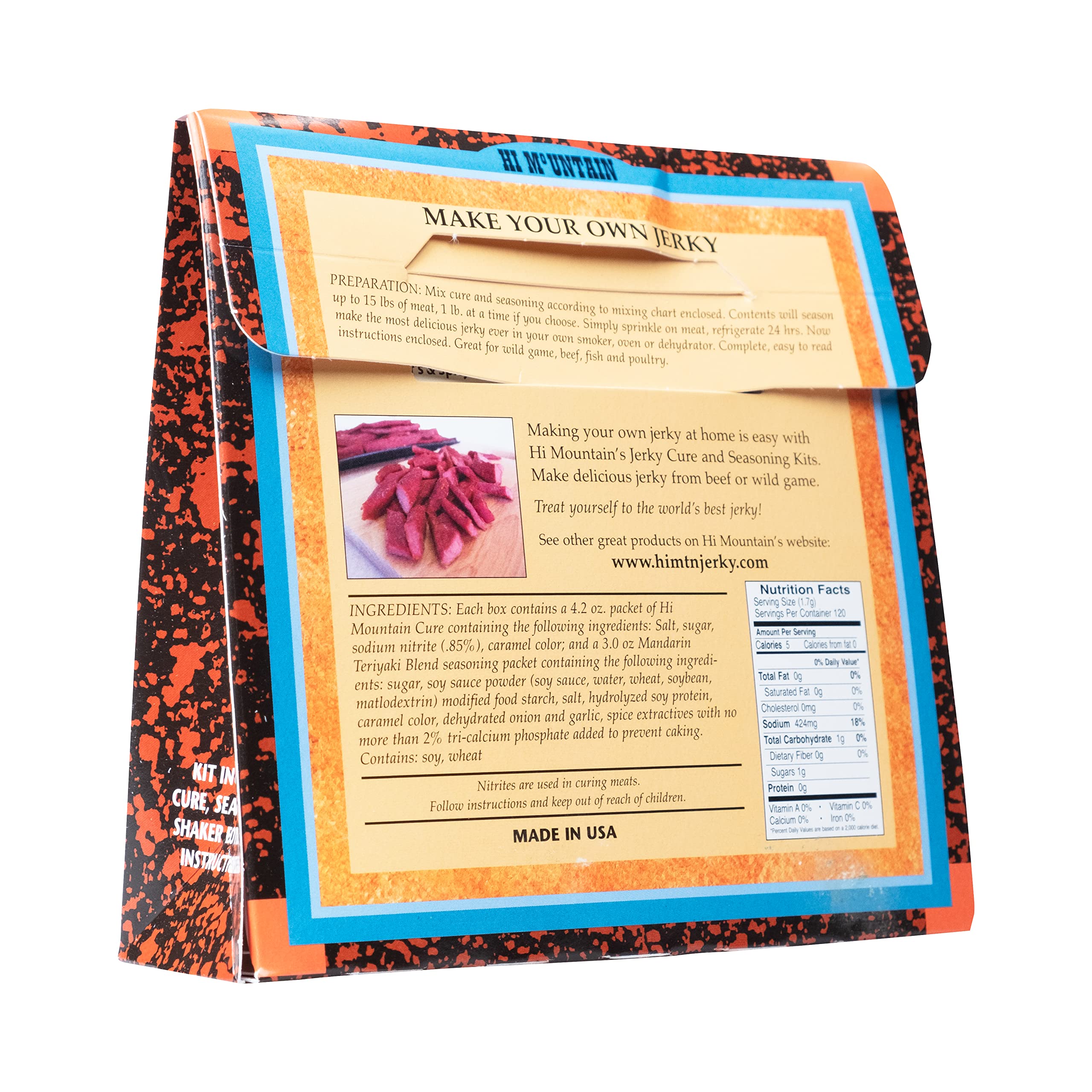 Hi Mountain kit next to raw meat to show portion sizes and batch yield