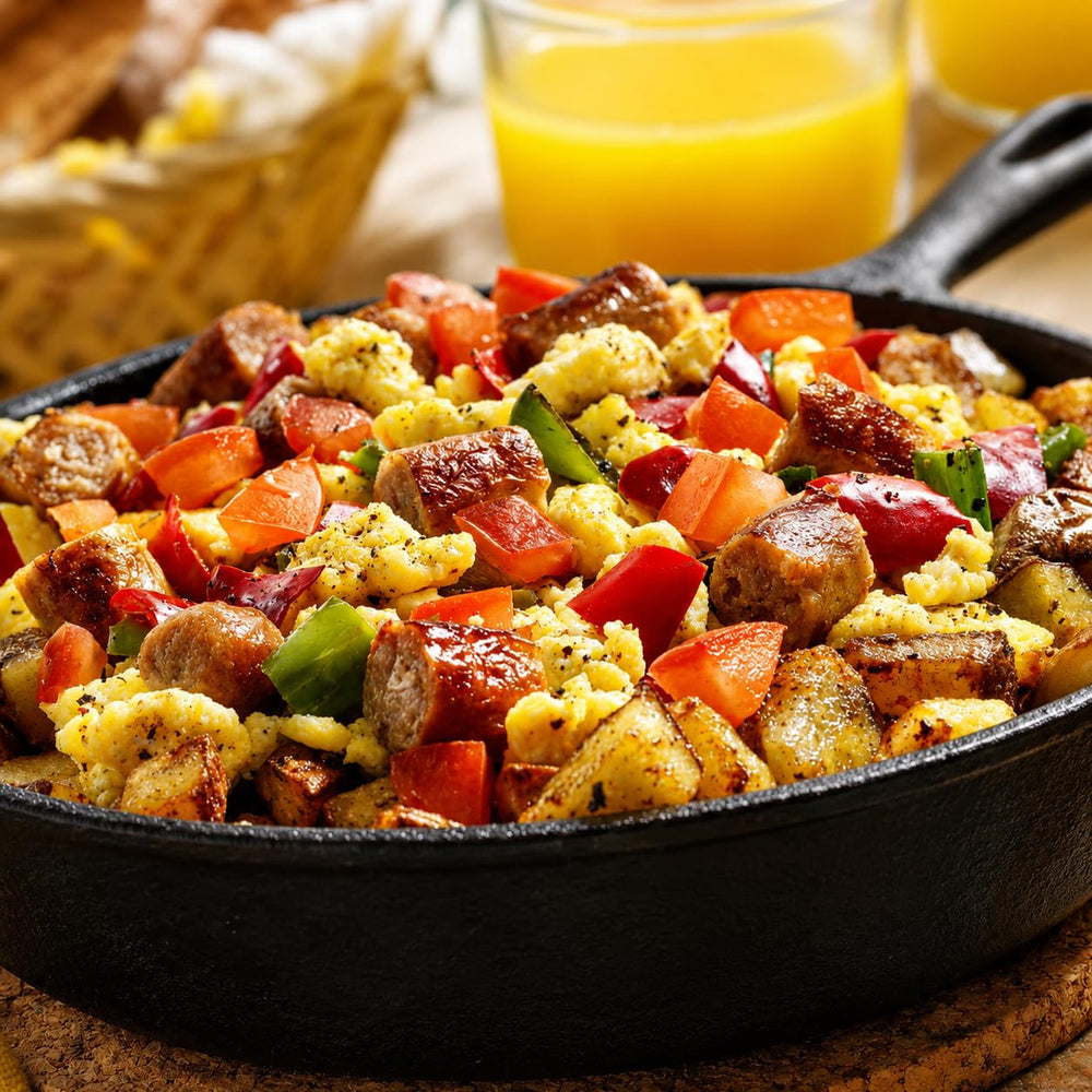 Hi Mountain grilled sausage links on a plate for family meals