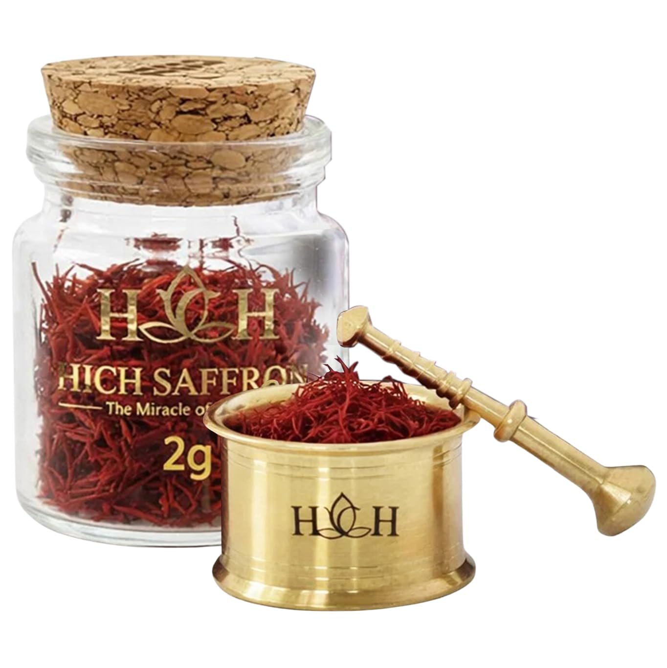 HICH SAFFRON front jar showing premium packaging and preserved aroma