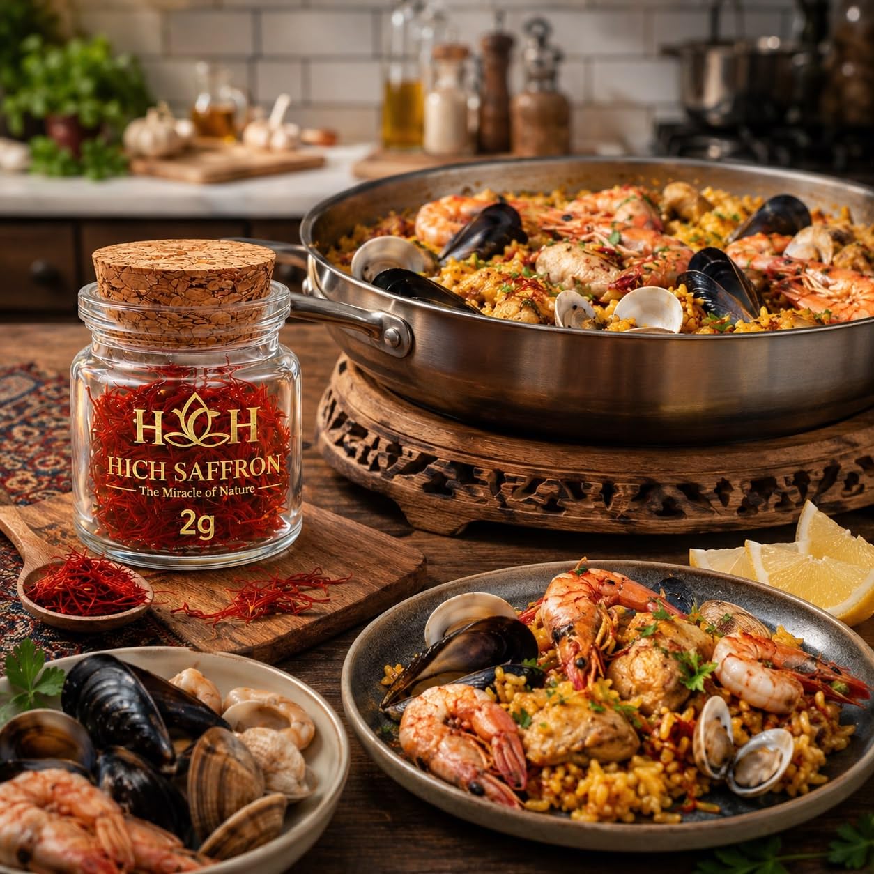 HICH SAFFRON recipe booklet with serving ideas and storage tips