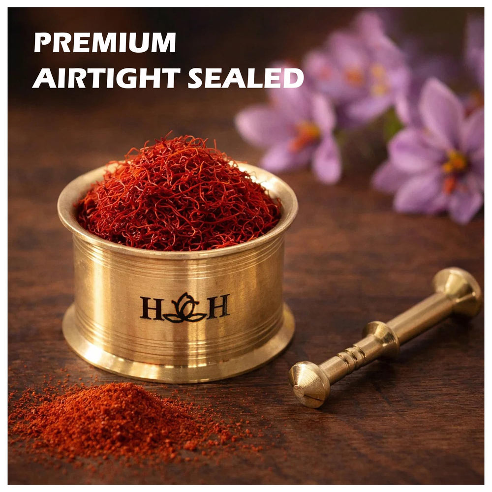 HICH SAFFRON infused in tea producing aromatic and colorful infusion