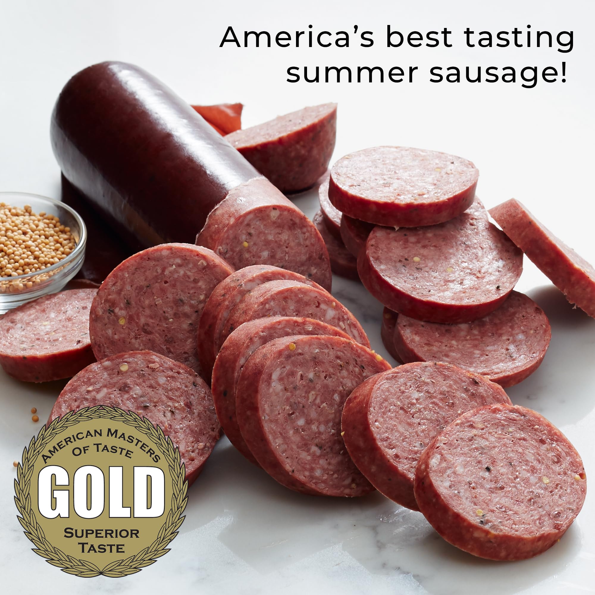 Hickory Farms sliced summer sausage on board for easy serving and attractive presentation