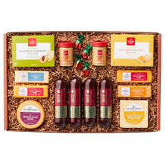 Hickory Farms front box packaging showing full gift contents for easy gifting