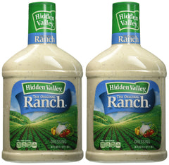 Hidden Valley 72 fl oz front label showing product name and serving suggestion for convenient bulk use