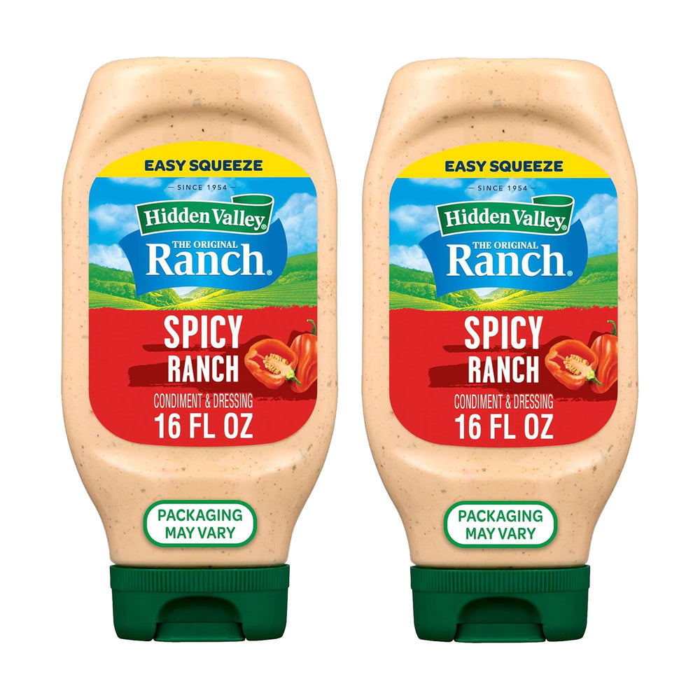 Hidden Valley front packaging showing two bottles and product name benefit convenience