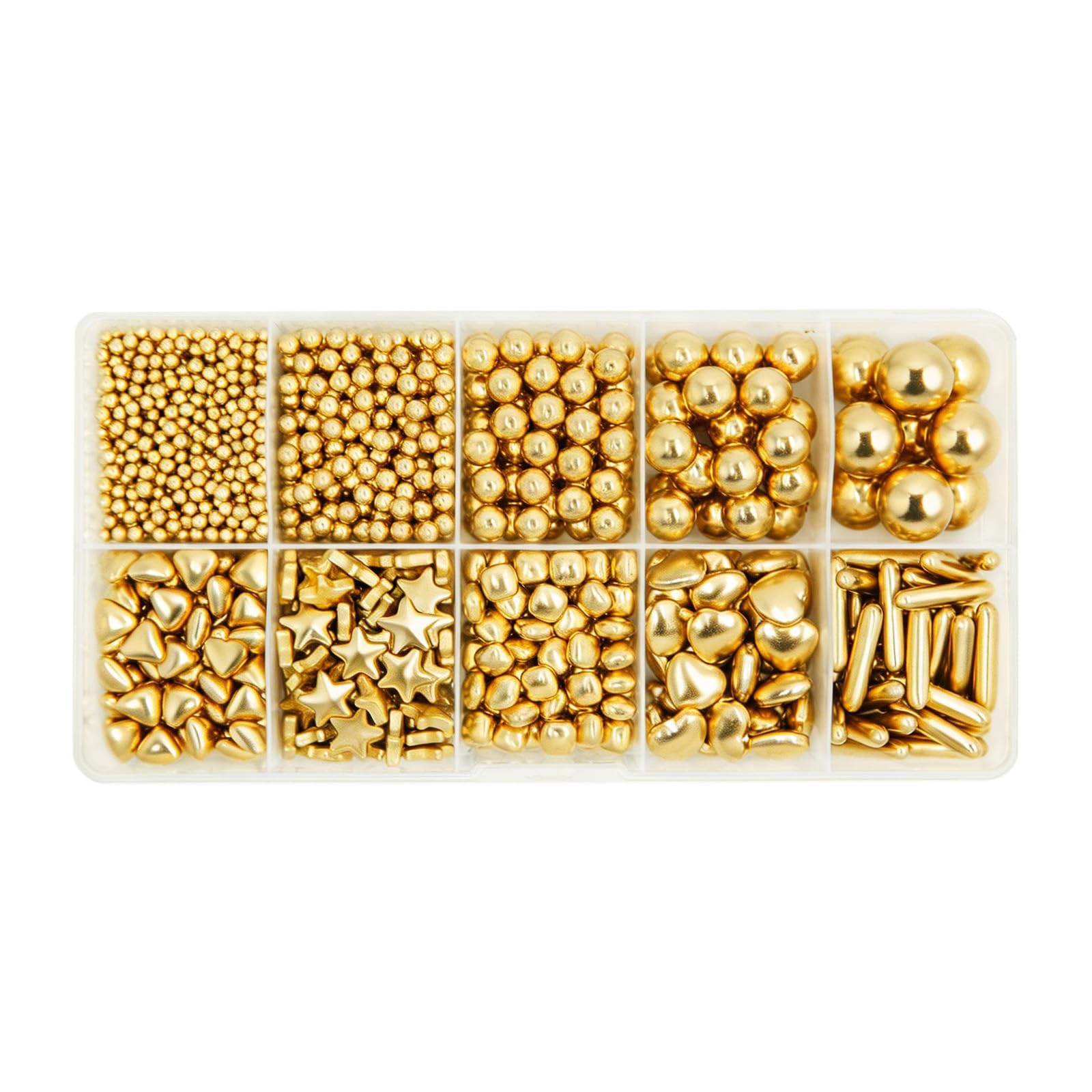 HIFUNBK front packaging showing gold edible pearl sprinkles for shiny decorations