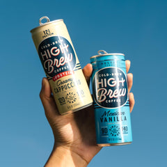 High Brew pouring over ice illustrating chilled refreshment and smooth flavor