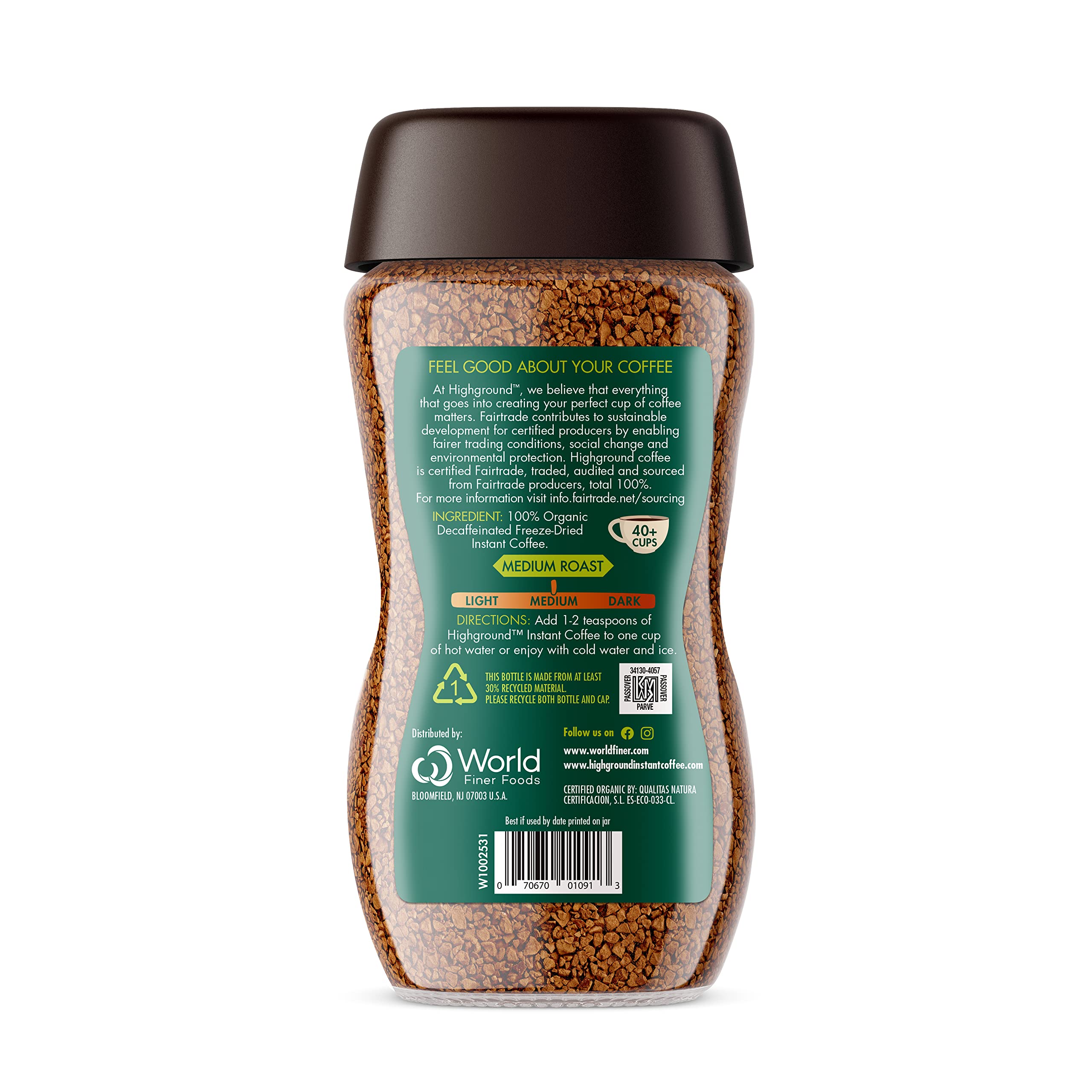 Highground close-up of freeze-dried granules highlighting rich aroma retention