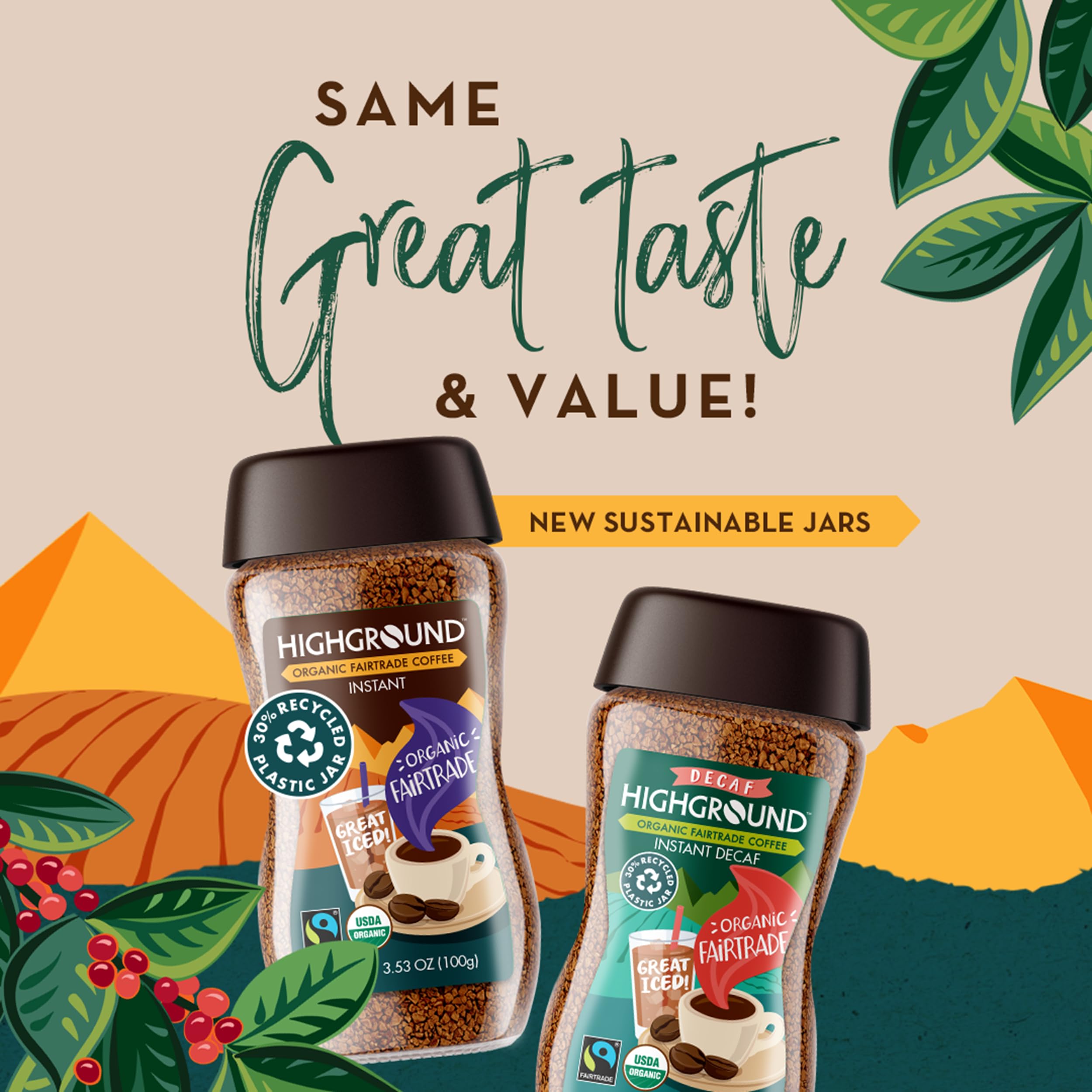 Highground fair-trade and organic label close-up signaling ethical sourcing benefit