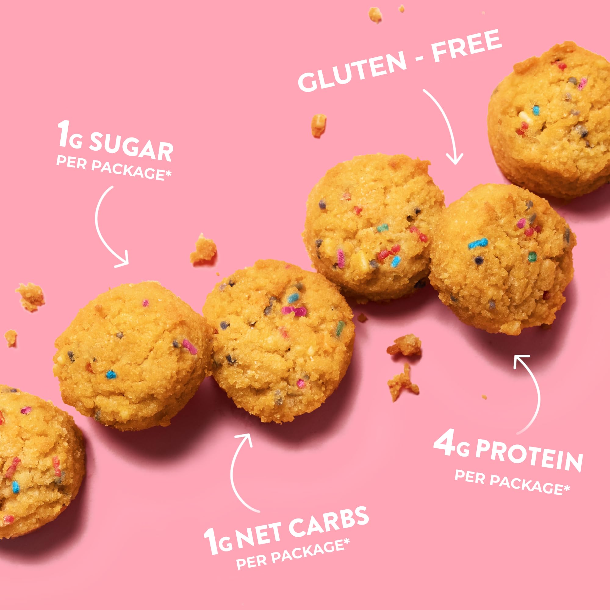 Hand holding a HighKey muffin for scale, showing portable, portion-controlled snack