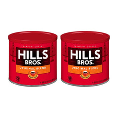 Hills Bros front can showing brand and medium roast, clear packaging benefit