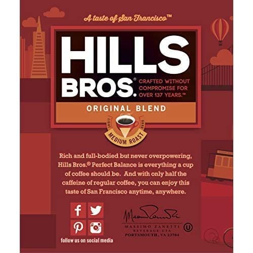 Hills Bros ground coffee texture close-up revealing consistent grind for even extraction