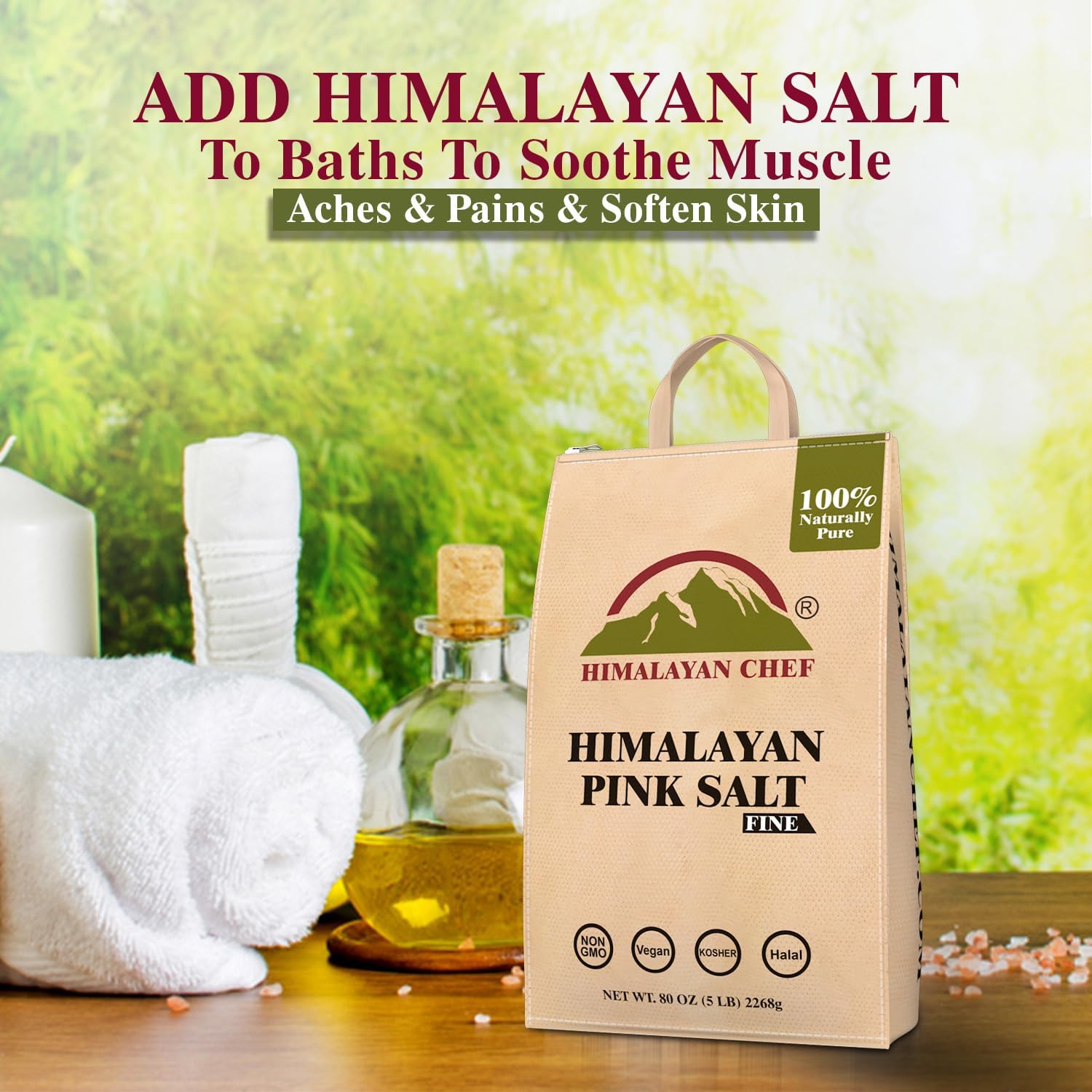 Himalayan Chef close-up of fine pink salt granules highlighting texture and quick dissolve