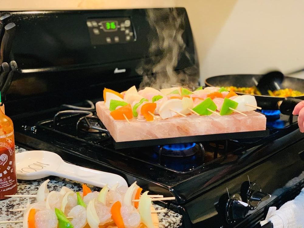 Himalite chilled slab displaying sushi and seafood for elegant cold service benefit