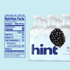 Hint blackberry bottle condensation detail emphasizing refreshing cold benefit