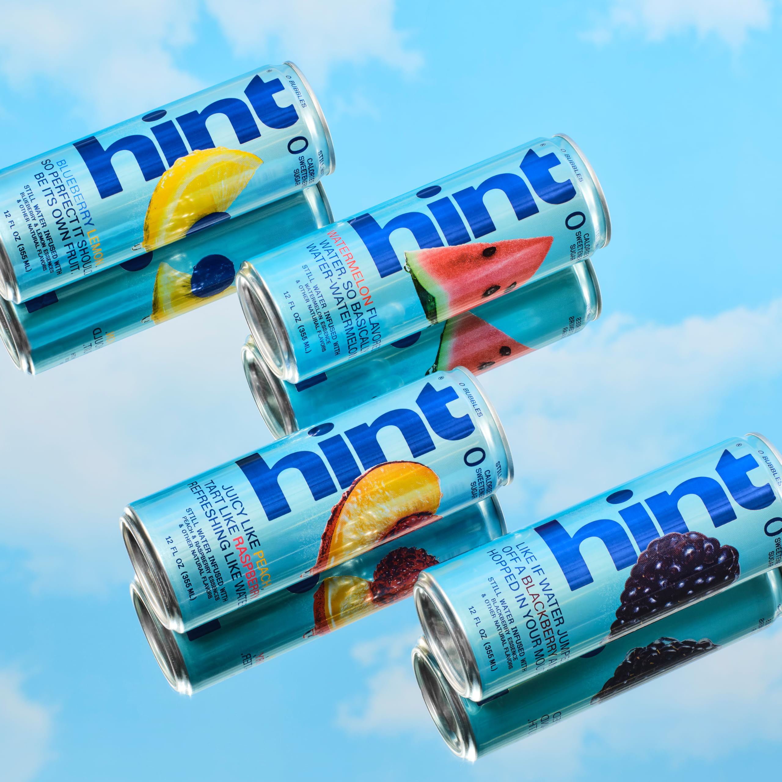 Open Hint blackberry can top view showing ready-to-drink natural flavor