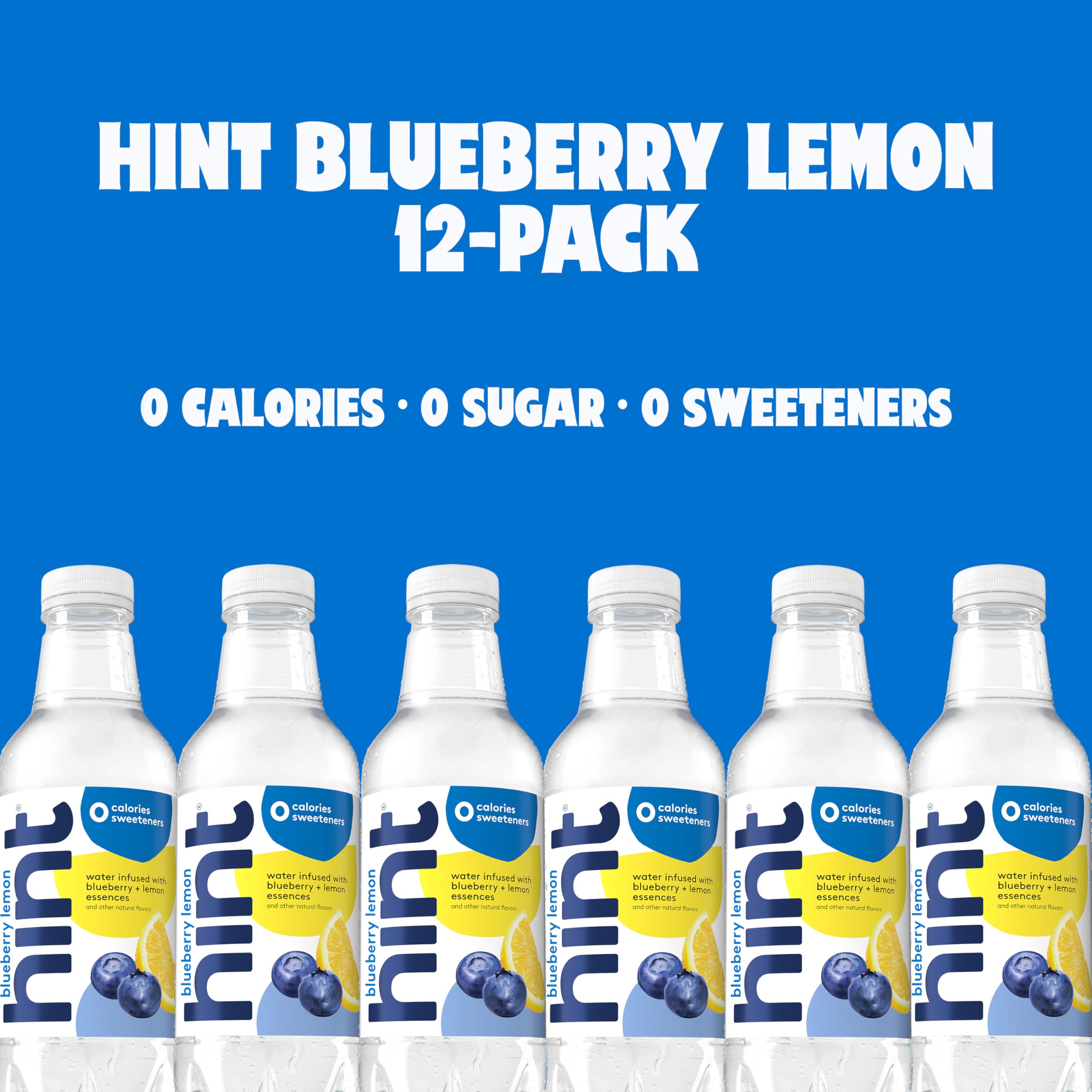 Hint bottle open with water poured showing refreshing still hydration