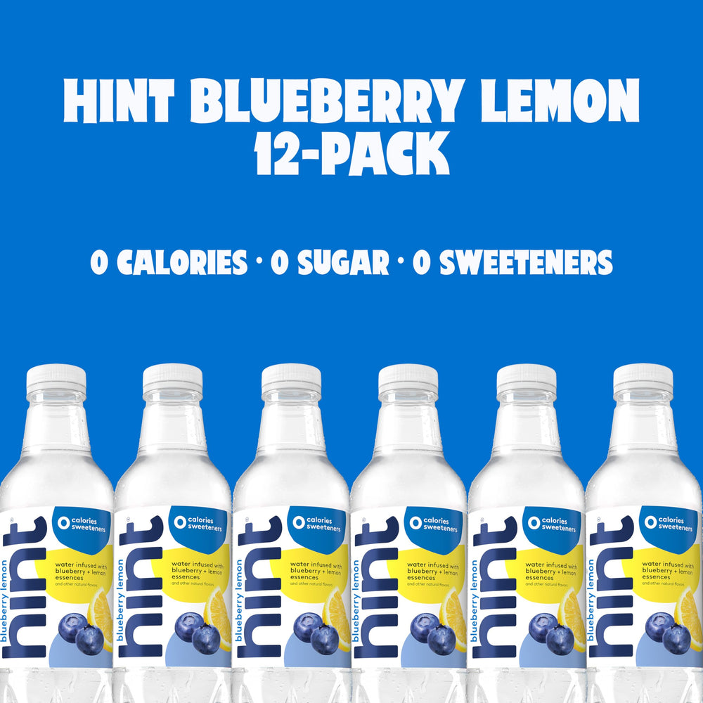 Hint bottle open with water poured showing refreshing still hydration