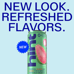 Hint can close-up highlighting fruit essence label and accurate taste benefit