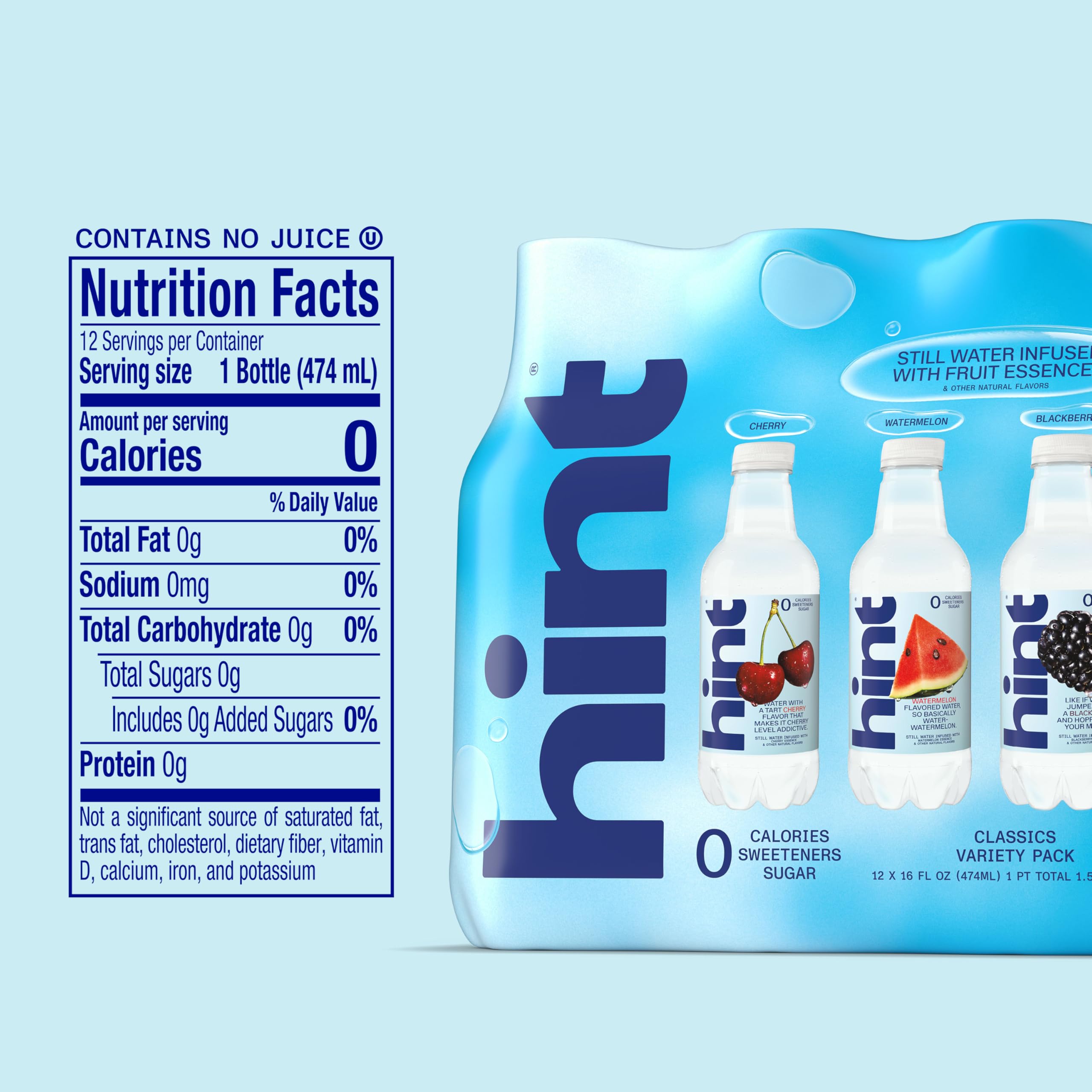 Hint clear water texture detail emphasizing pure, refreshing taste
