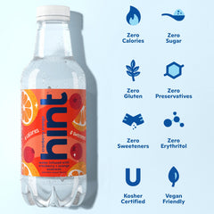 Hint cranberry orange close-up label highlighting natural essences and purity