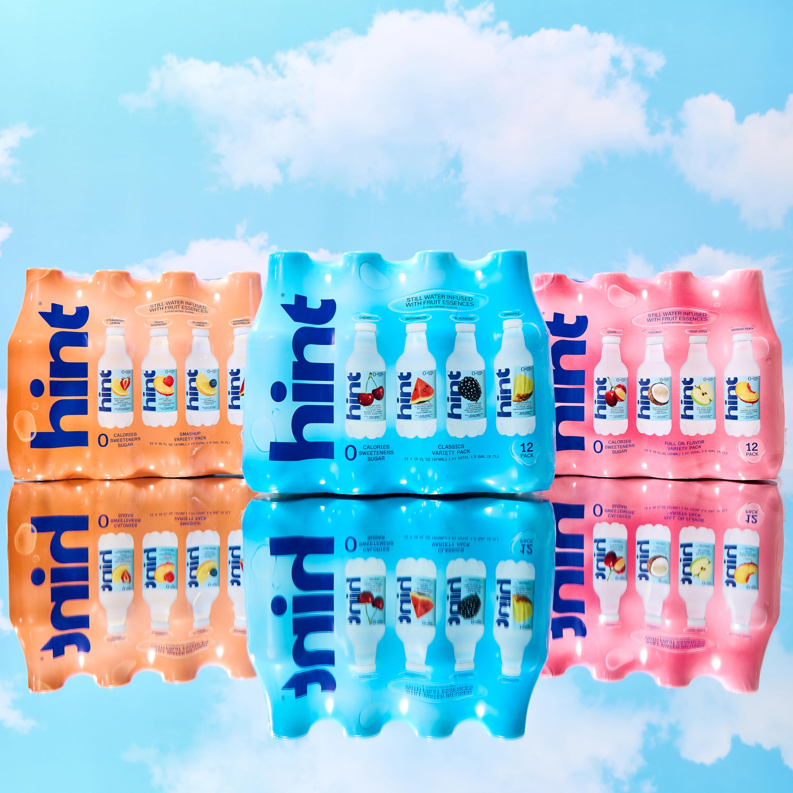 Hint 12-pack on kitchen counter illustrating everyday flavorful water choice