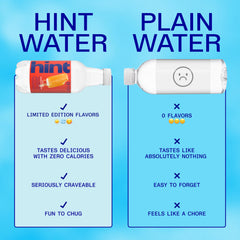 Hint pouring Orange Vanilla Swirl showing clear water and refreshing appearance
