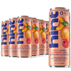 Hint peach raspberry front can showing vibrant label and refreshing look