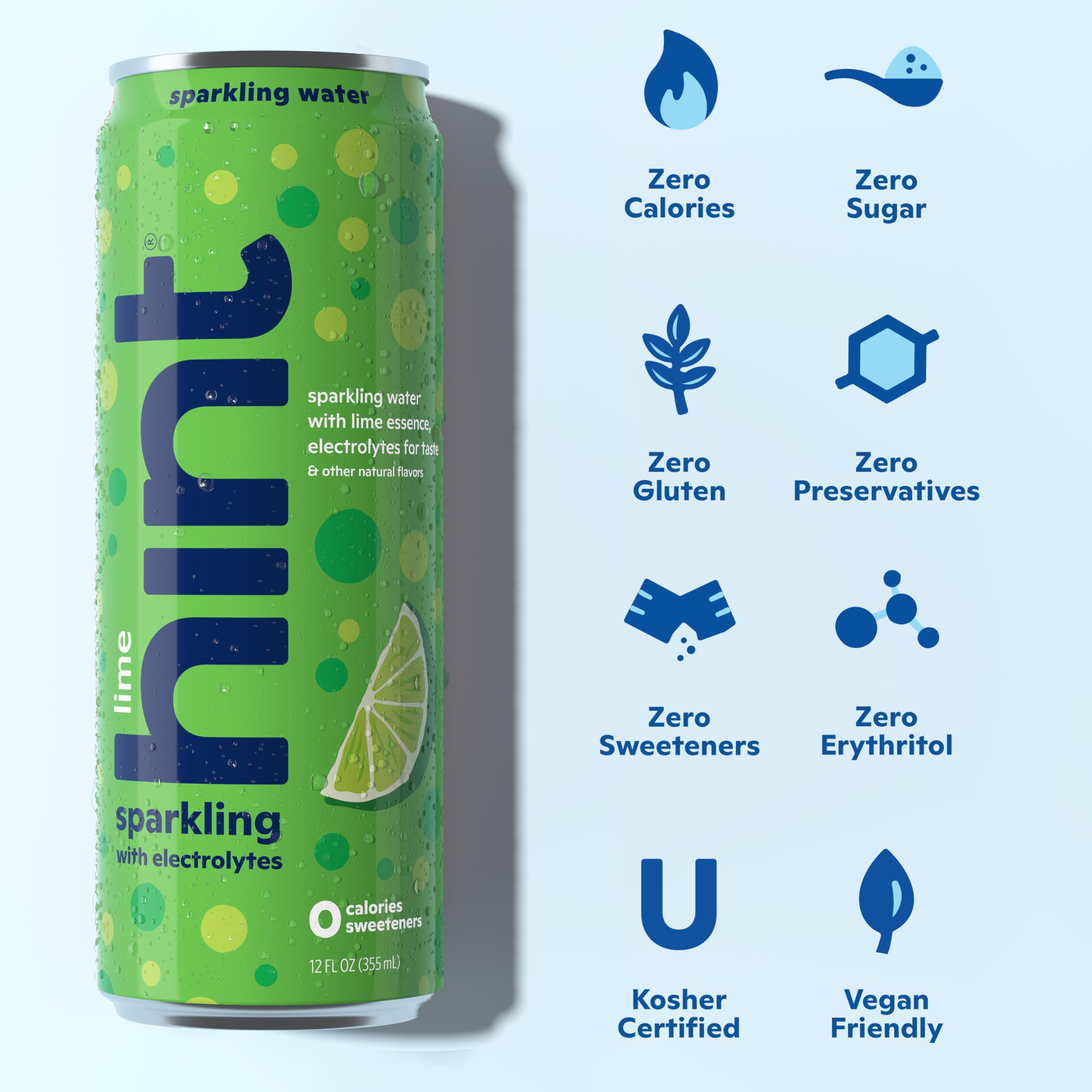 Hint sparkling lime can angle detail highlighting logo and can design for instant recognition