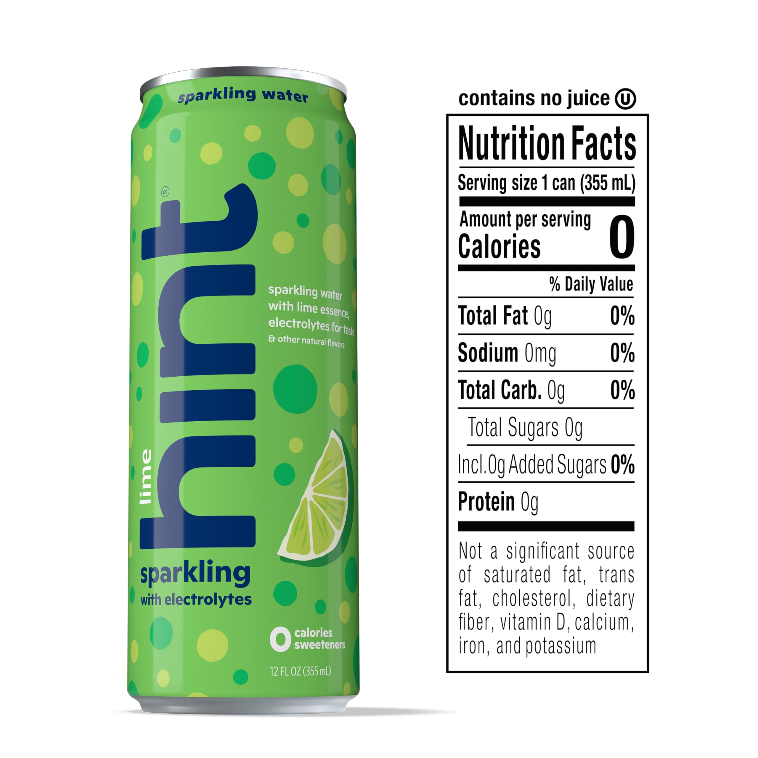 Hint sparkling lime can open and pour into glass illustrating fizzy pour and ready-to-drink benefit