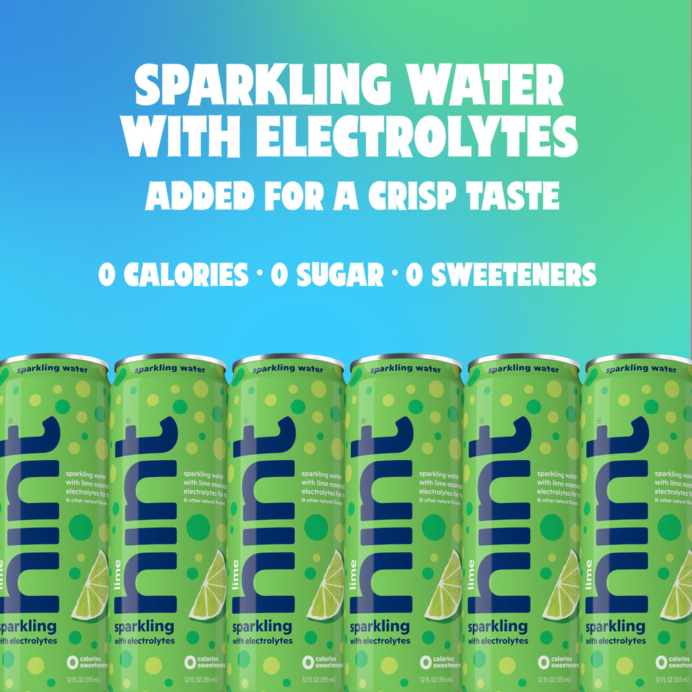 Hint sparkling lime size comparison in hand demonstrating portable 12oz can convenience