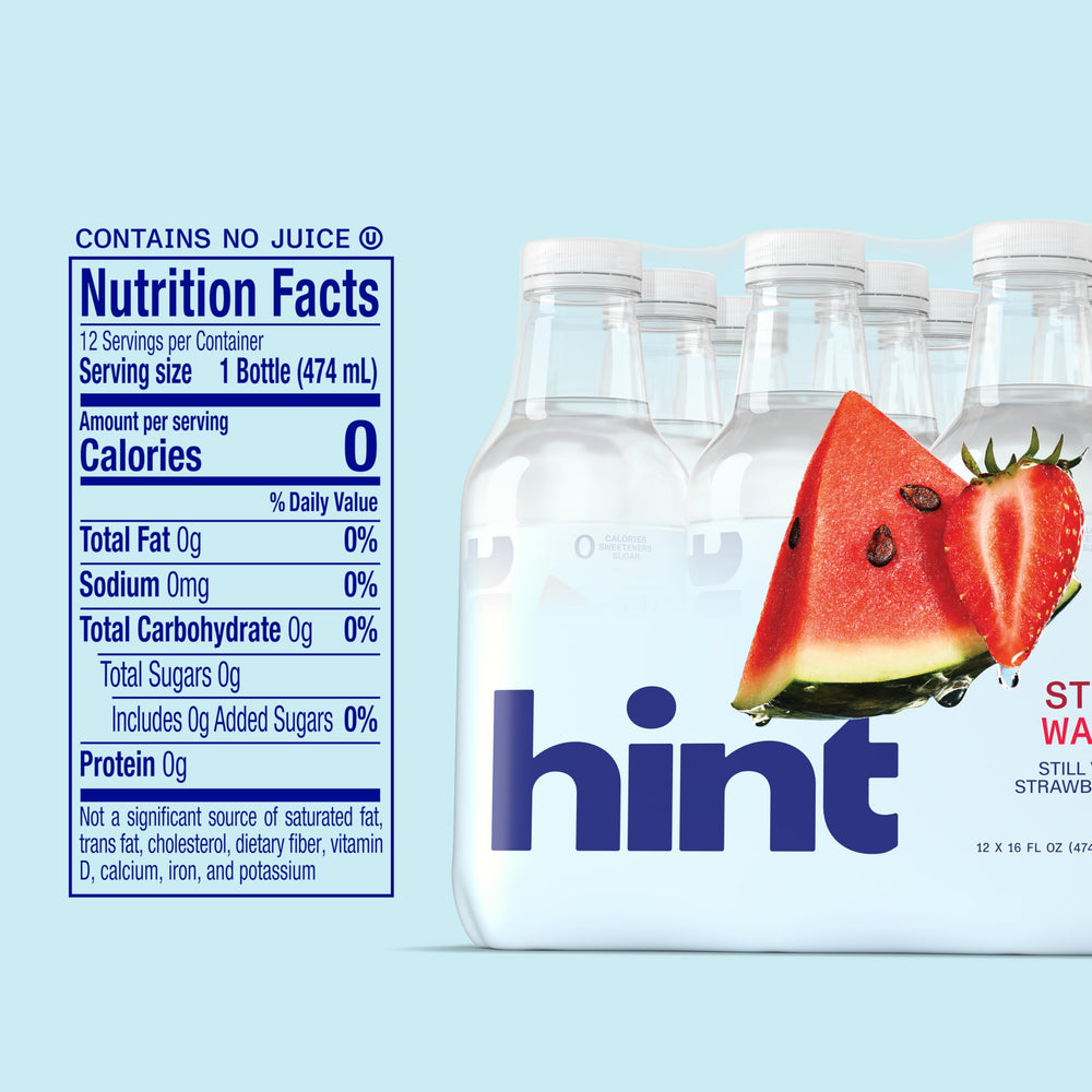 Hint bottle held in hand showing portable size and on-the-go convenience