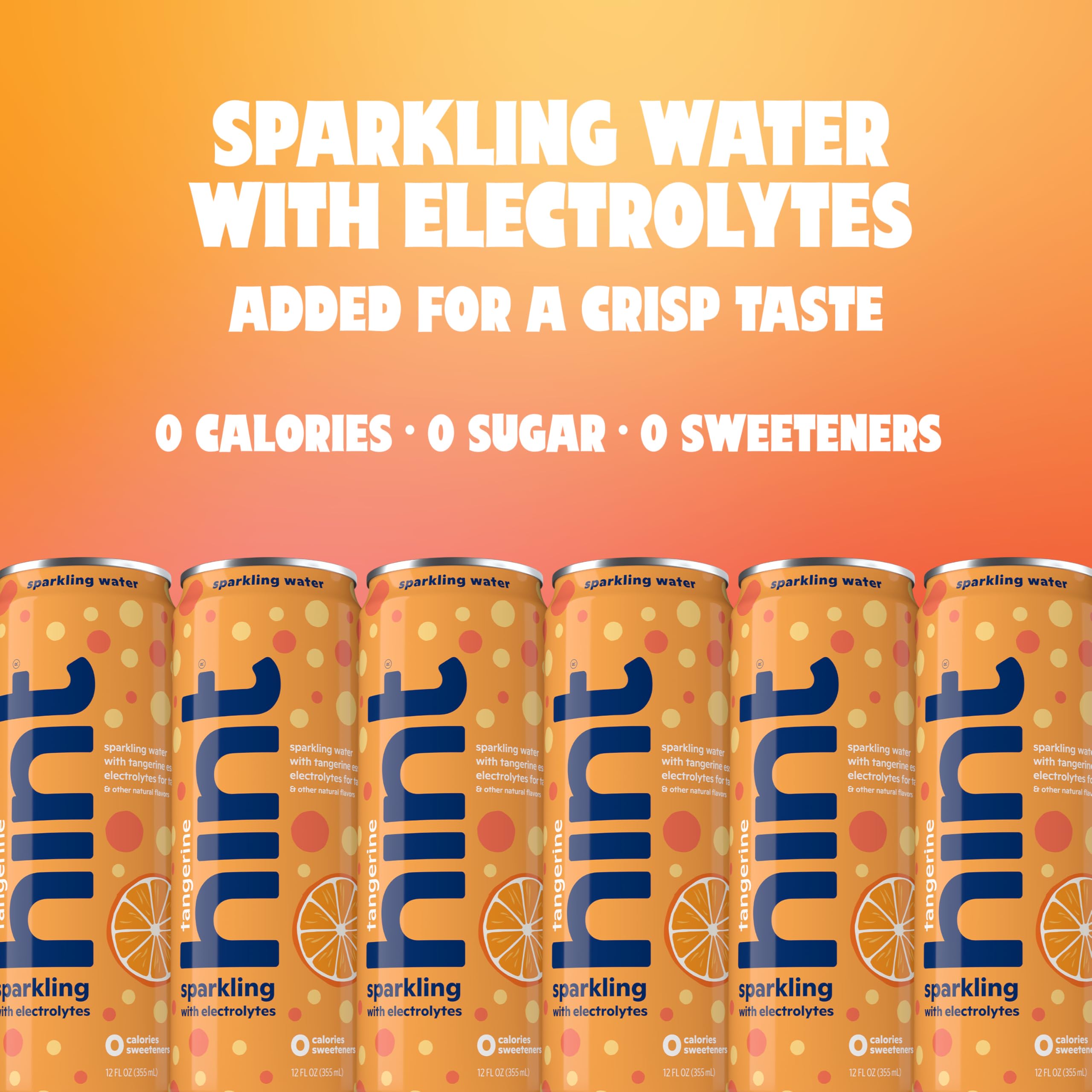 Hint tangerine bubbles close-up emphasizing premium carbonation and bright taste benefit