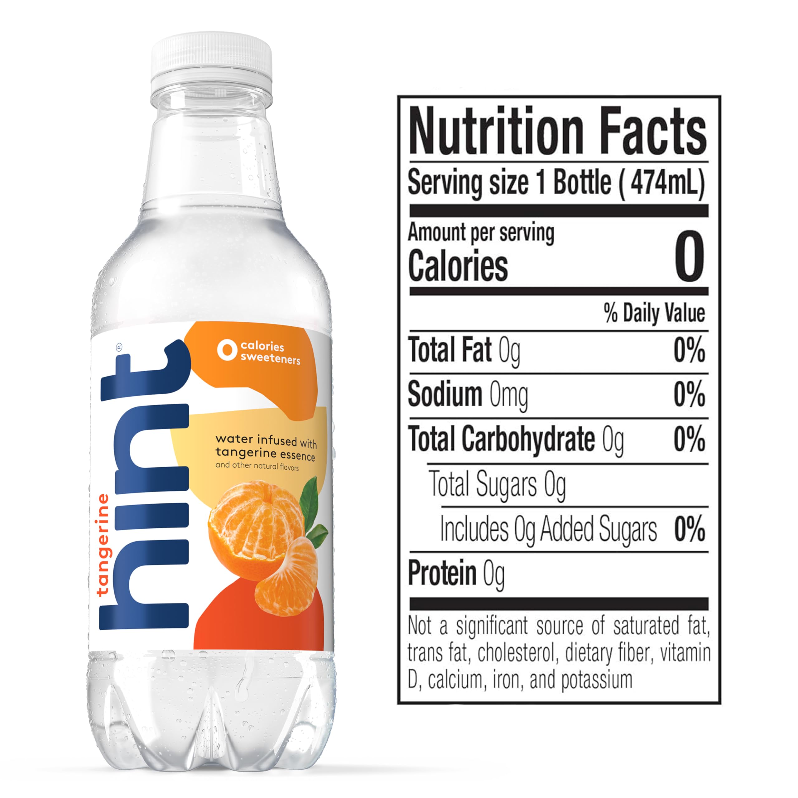 Splash of still water with tangerine slice showing Hint refreshment benefit