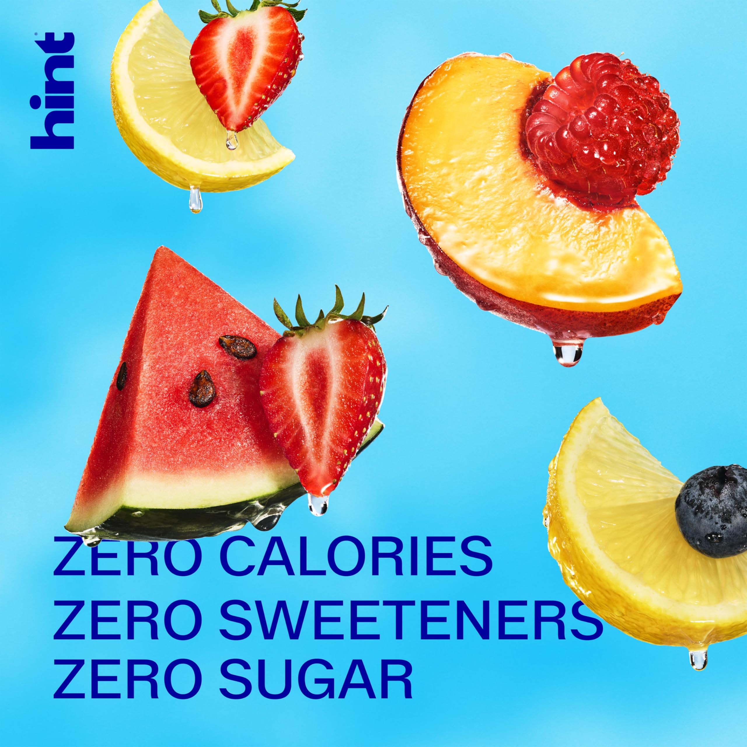 Assorted Hint flavors arranged to show variety and zero-calorie options