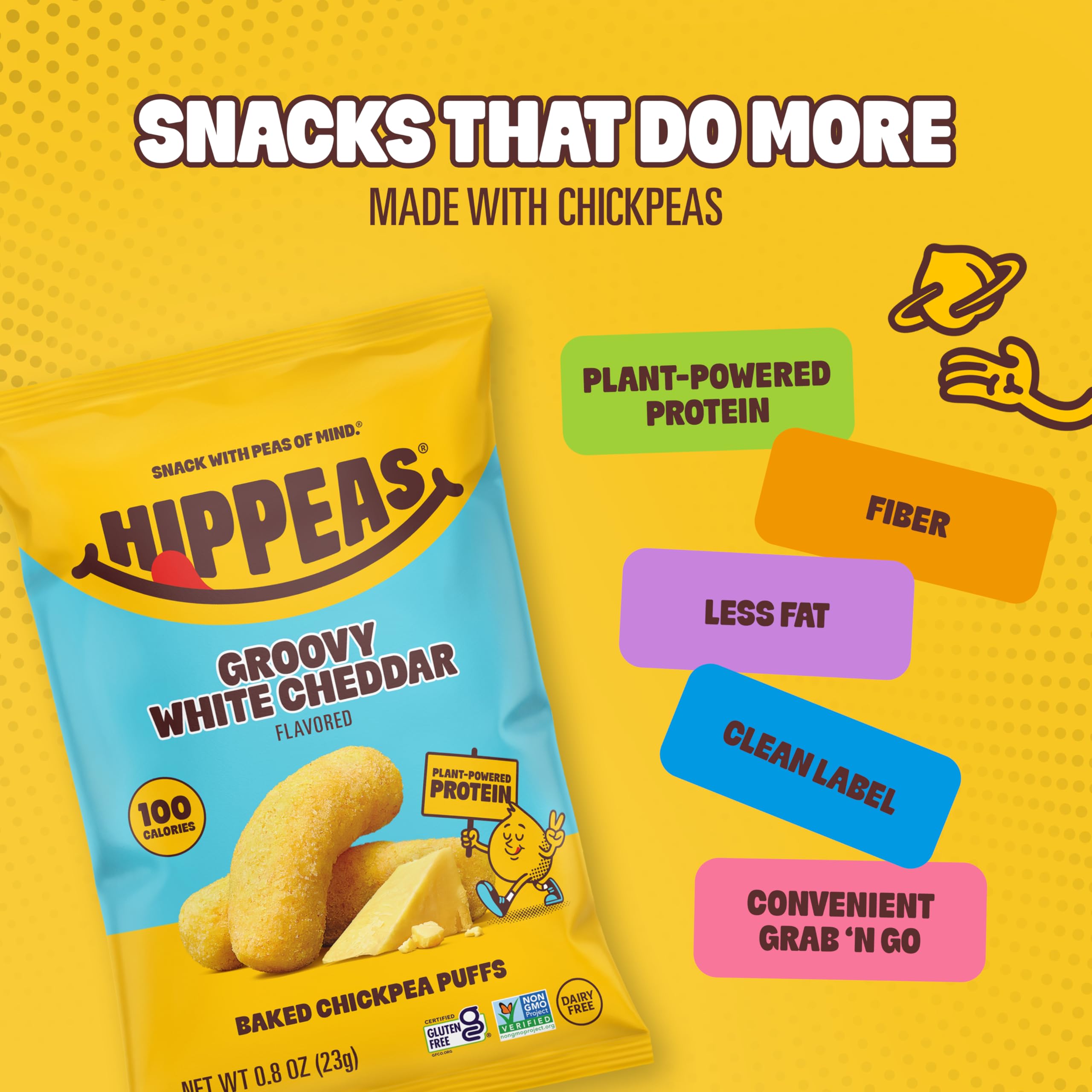 HIPPEAS bag in hand for size comparison and easy portable snacking