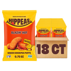 HIPPEAS front packaging showing bold Blazin' Hot branding and benefits