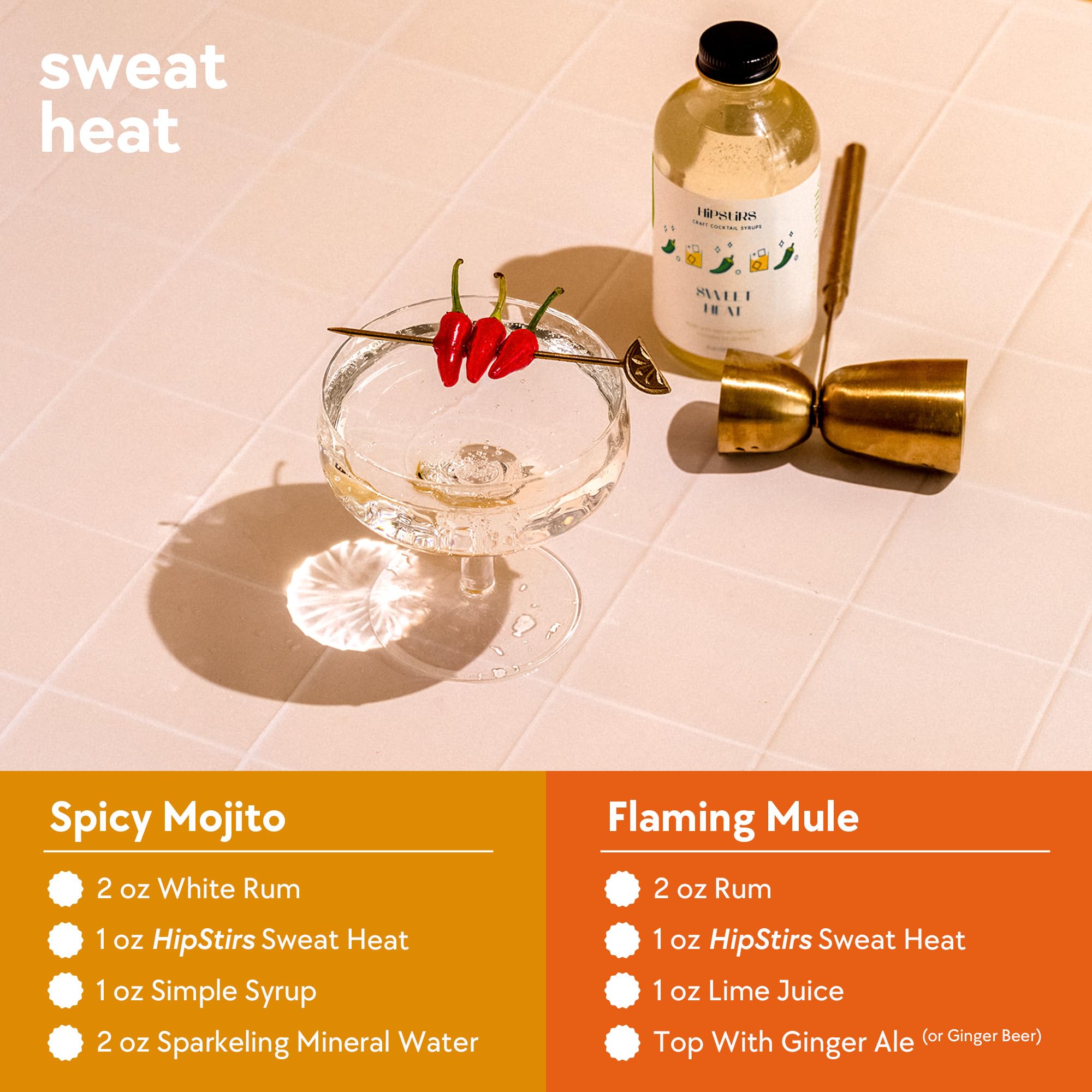 HipStirs styled cocktail setup showing finished drink appeal and use