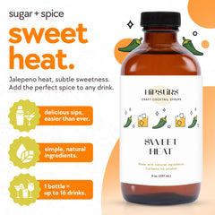HipStirs pouring syrup into cocktail to balance sweet and spicy