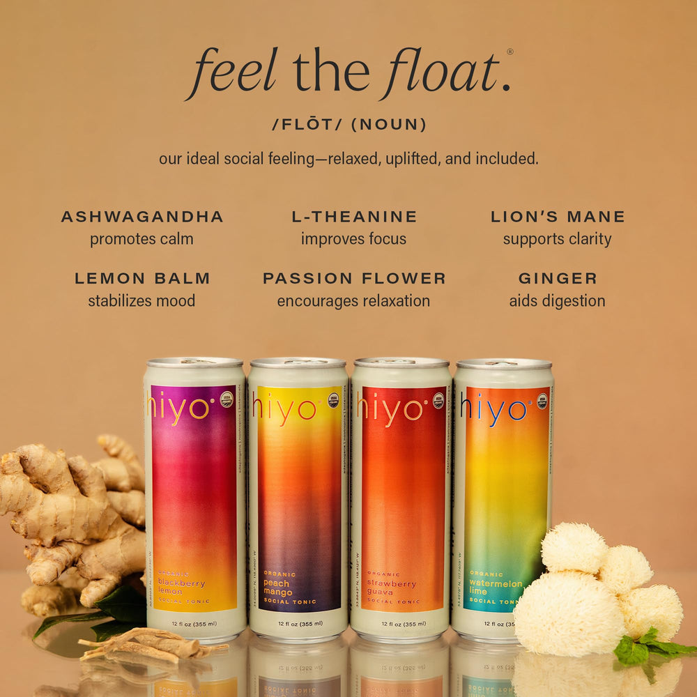 HIYO overhead of four flavors arrayed to display variety and hosting convenience benefit