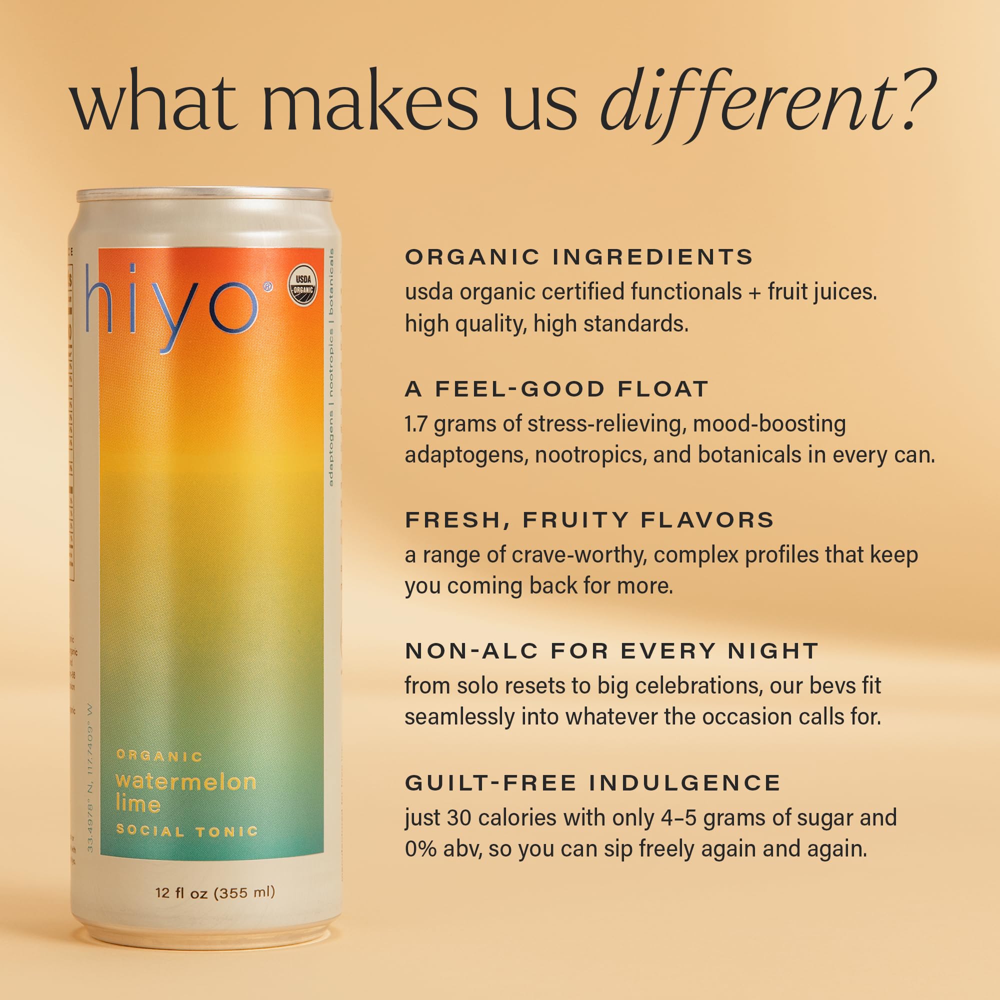 HIYO served on patio with friends showing sociable, non-alcoholic enjoyment