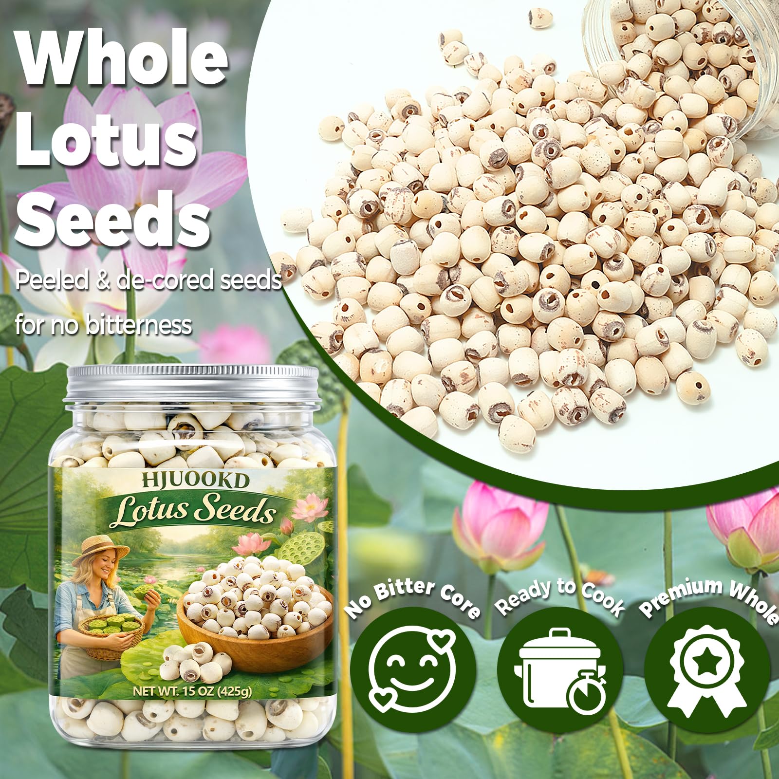 HJUOOKD jarred seeds on kitchen counter showing pantry-friendly storage