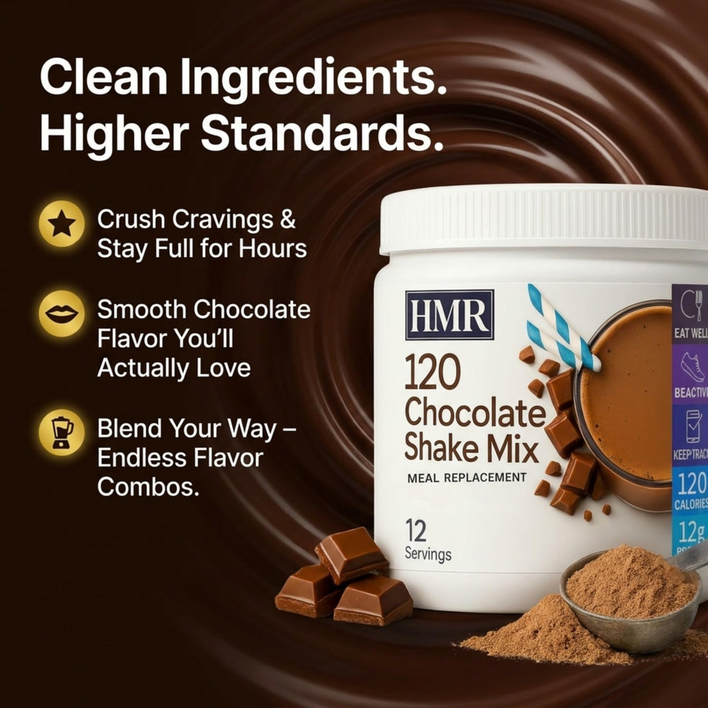 HMR chocolate shake blended with berries showing flavor customization ideas