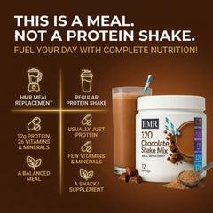 HMR chocolate serving scoop beside powder shows precise portion control