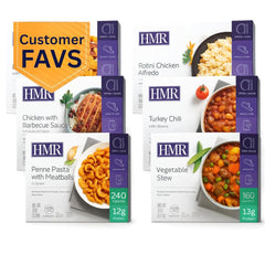 HMR front packaging showing six ready-to-eat meals and convenience