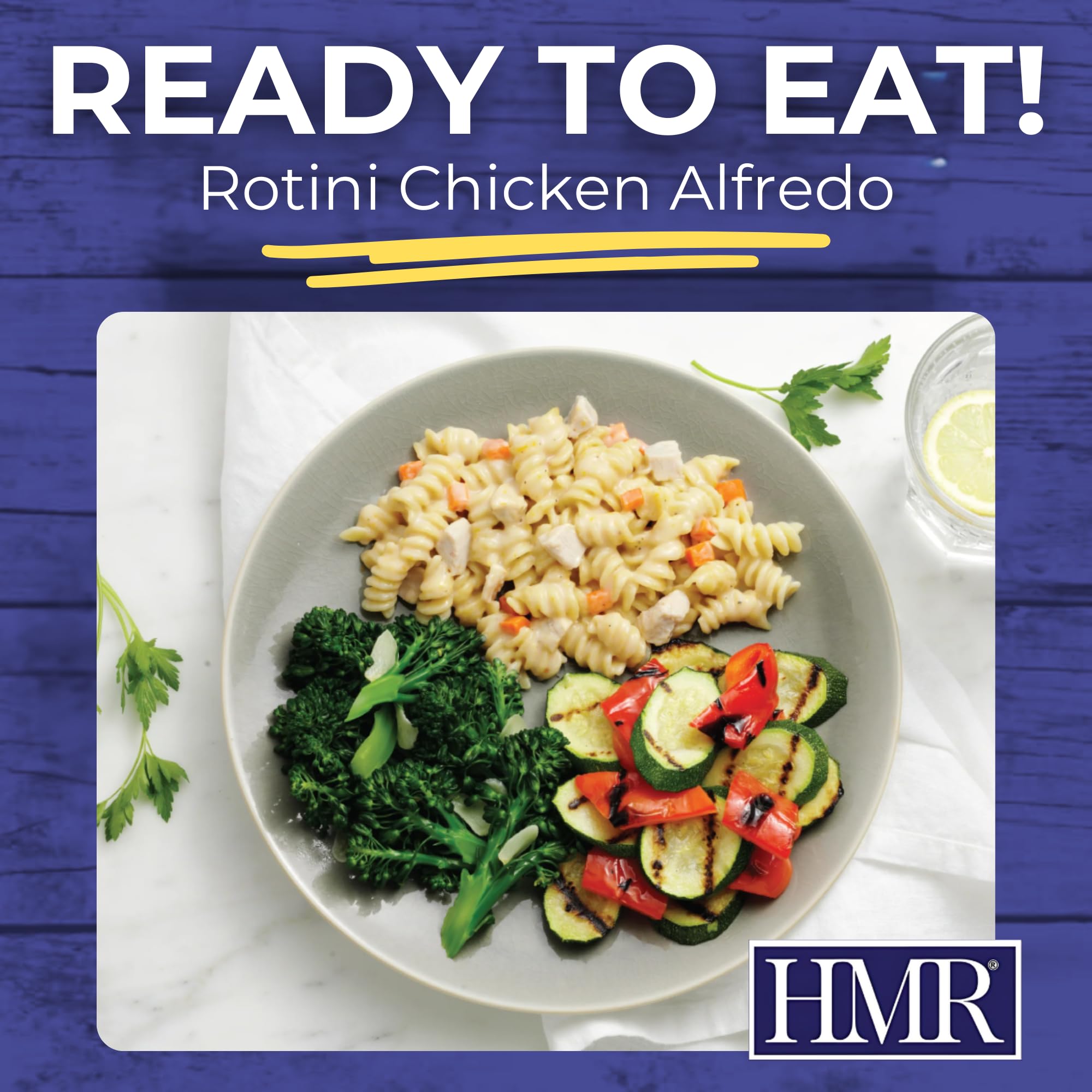 HMR diced chicken detail in entrée, visible protein and tender pieces