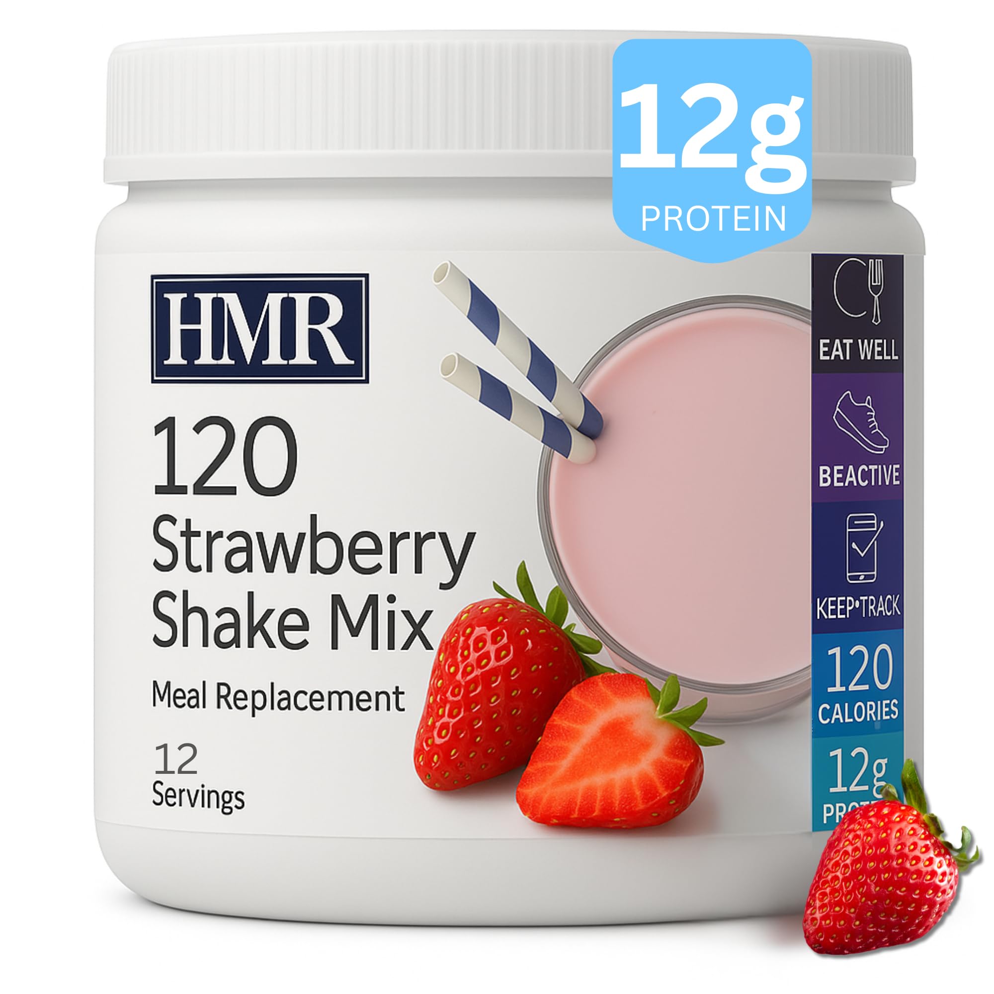 HMR strawberry in kitchen breakfast scene showing quick, time-saving morning option